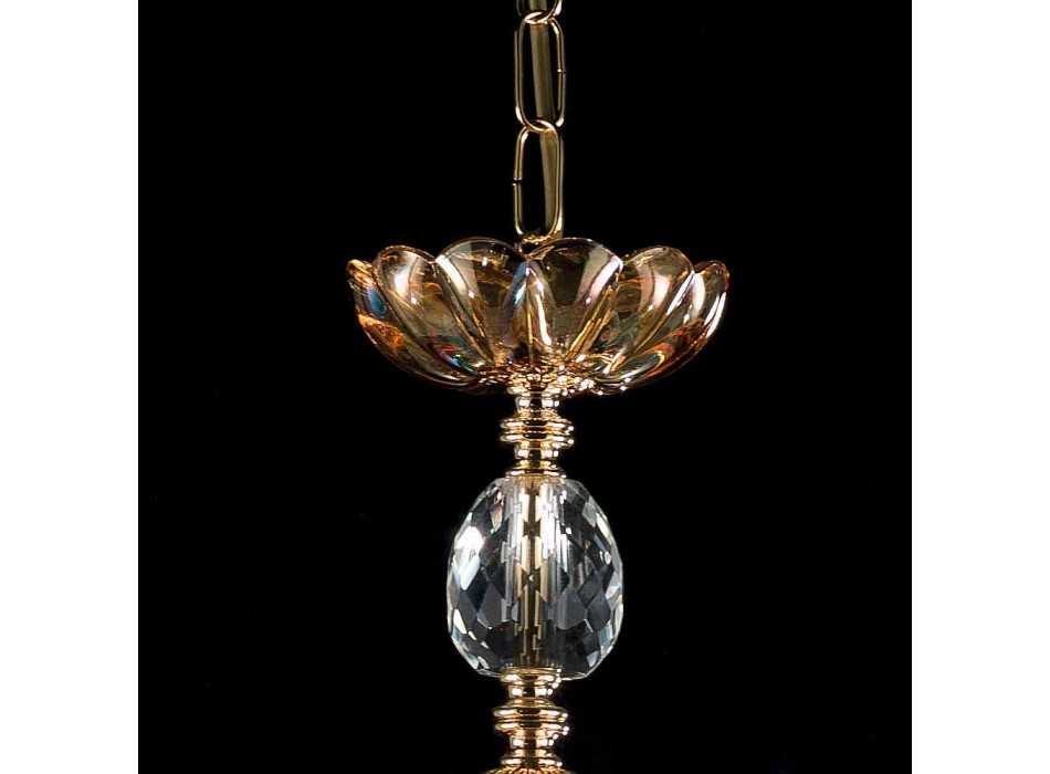 araña clásico en vidrio y cristal 3 luces Belle, fabricado en Italia