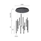 Lámpara de araña con 12 luces LED en metal pintado y cables ajustables - Alerce Viadurini