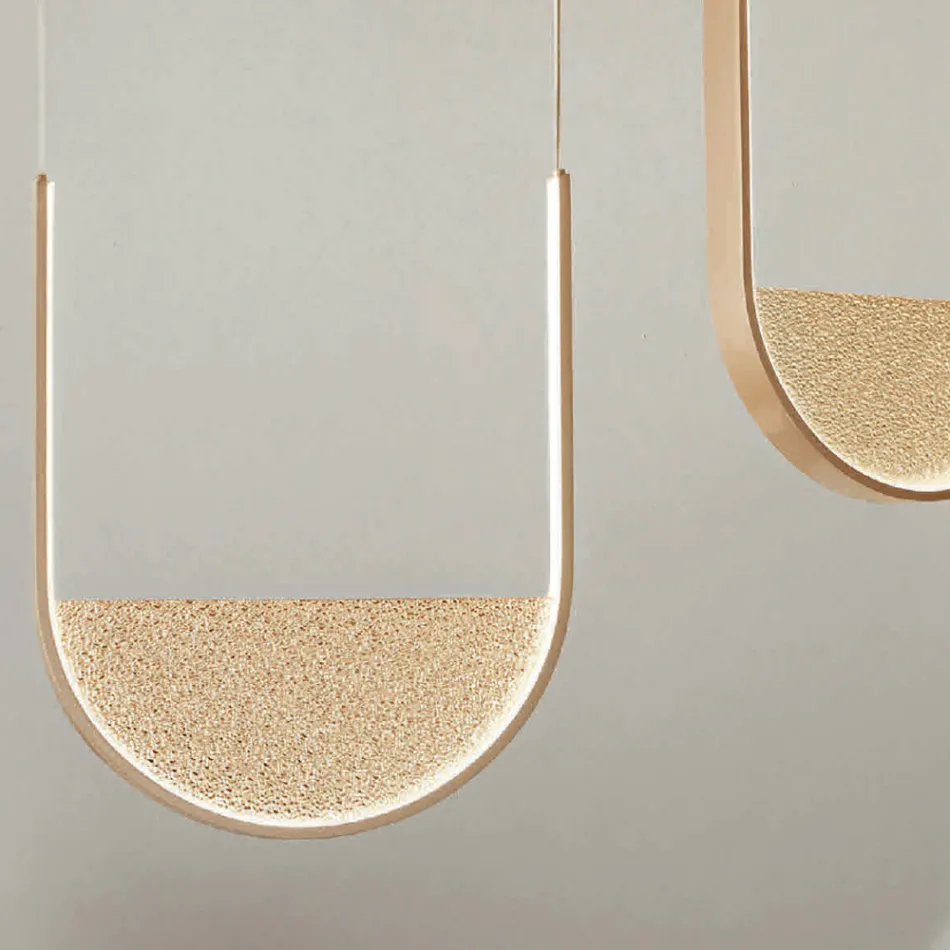 Lámpara de araña de 2 LED con inserto extraíble en vidrio granulado - Catalpa Viadurini