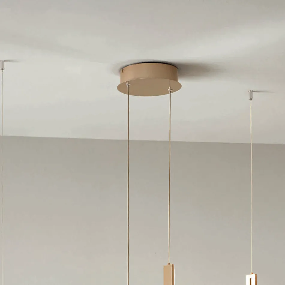 Lámpara de araña de 2 LED con inserto extraíble en vidrio granulado - Catalpa Viadurini