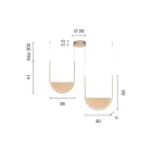 Lámpara de araña de 2 LED con inserto extraíble en vidrio granulado - Catalpa Viadurini