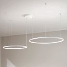Lámpara de araña con 2 o 3 luces LED Roronde horizontales en metal pintado - Morera Viadurini