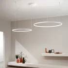 Lámpara de araña con 2 o 3 luces LED Roronde horizontales en metal pintado - Morera Viadurini