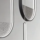 Lámpara de araña de 3 LED con inserto extraíble en vidrio granulado - Catalpa Viadurini