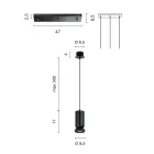 Lámpara de araña con 3 LED en aluminio con recubrimiento de polvo y cable ajustable - Buxus Viadurini