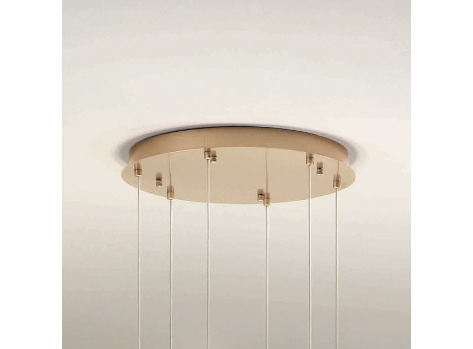 Lámpara de araña con 6 LED cubiertos por vidrio opcional y base en metal - Haya Viadurini