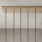 Lámpara de araña de 6 luces de cristal soplado en forma de esfera fabricada en Italia - Prilla Viadurini