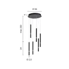 Lámpara de araña con 6 luces LED en metal pintado y cables ajustables - Alerce Viadurini