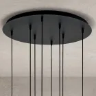 Lámpara de araña de 8 luces de cristal soplado en forma de esfera fabricada en Italia - Prilla Viadurini