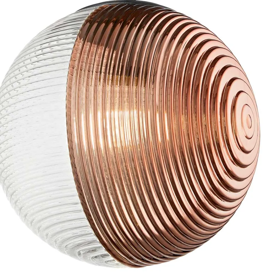 Lámpara de araña de 8 luces de cristal soplado en forma de esfera fabricada en Italia - Prilla Viadurini