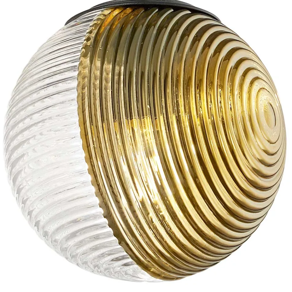 Lámpara de araña de 8 luces de cristal soplado en forma de esfera fabricada en Italia - Prilla Viadurini