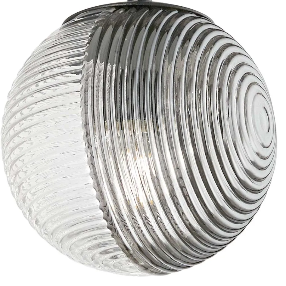 Lámpara de araña de 8 luces de cristal soplado en forma de esfera fabricada en Italia - Prilla Viadurini