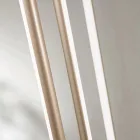 Lámpara de araña con 8 luces LED en metal pintado dorado y cables ajustables - Naranja Viadurini