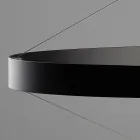 Lámpara de araña con cuerpo de cristal y 6 círculos de aluminio - Clara Viadurini