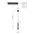Lámpara de araña con estructura de metal pintado en oro y cables ajustables - Abedul Viadurini