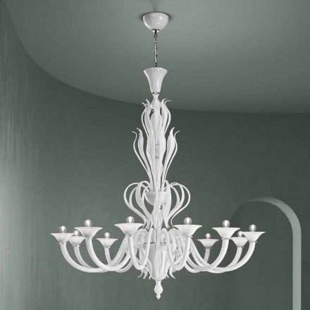 Araña de 12 luces Venecia de cristal hecha a mano en Italia - Agustina Viadurini