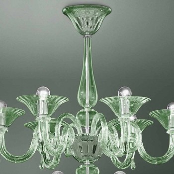 Araña de cristal veneciano de 18 luces hecha a mano en Italia - Margherita