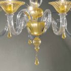 Araña de cristal Venecia de 5 luces, hecha a mano en Italia - Margherita Viadurini