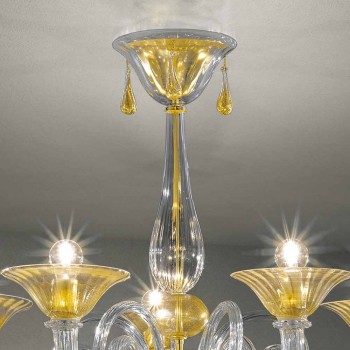 Araña de cristal Venecia de 5 luces, hecha a mano en Italia - Margherita