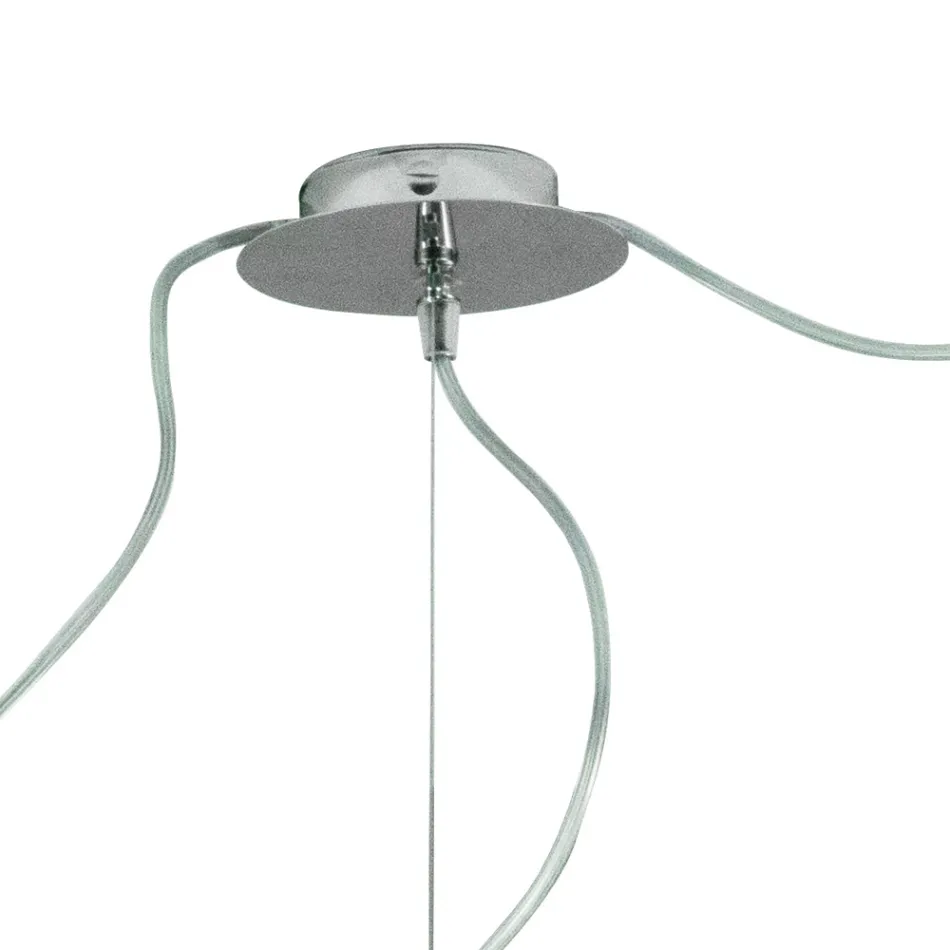 Lámpara de araña veneciana descentralizada de tres luces, fabricada en Italia - Soffio Viadurini