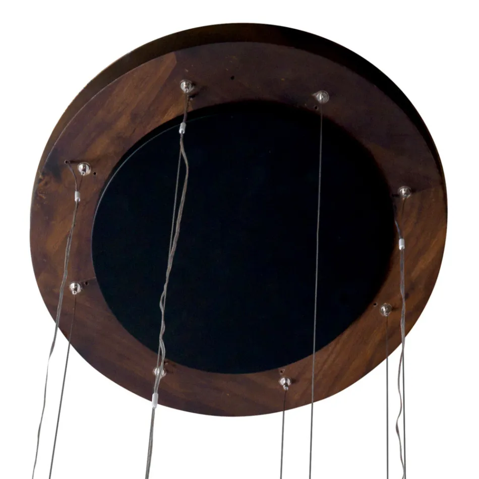 Una araña de diseño de 4 piezas en madera Grilli York hecha en Italia Viadurini