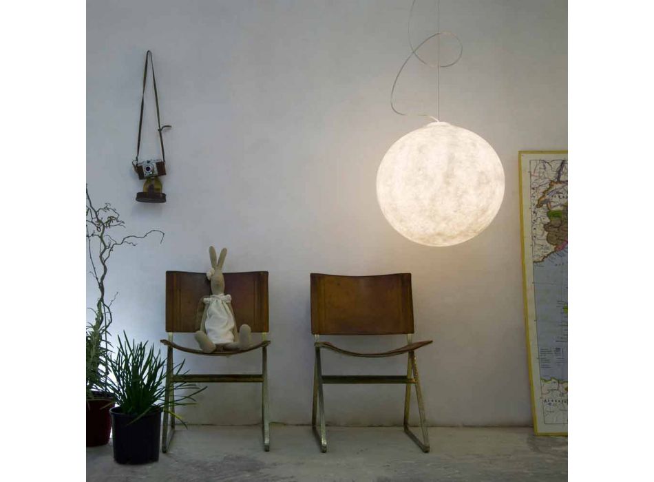 Araña de diseño moderno In-es.artdesign White moon in nebulite Viadurini