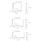 Lámpara de araña de aluminio con luz de vidrio soplado blanco - Alma Viadurini