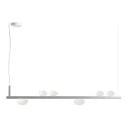 Lámpara de araña de aluminio con luz de vidrio soplado blanco - Alma Viadurini