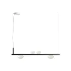 Lámpara de araña de aluminio con luz de vidrio soplado blanco - Alma Viadurini