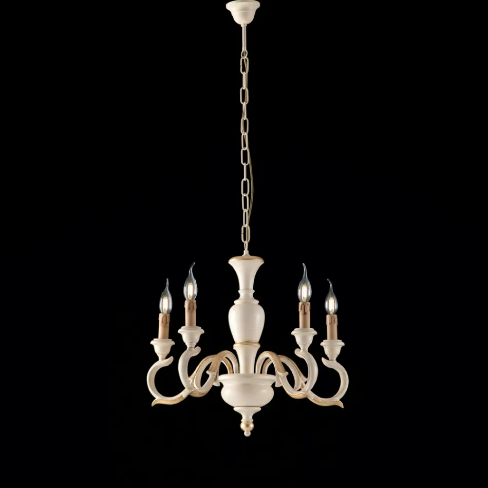 Lámpara de araña de madera fabricada en Italia para decoración de interiores - Florencia Viadurini