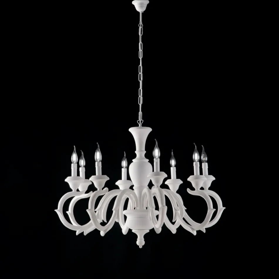 Lámpara de araña de madera fabricada en Italia para decoración de interiores - Florencia Viadurini