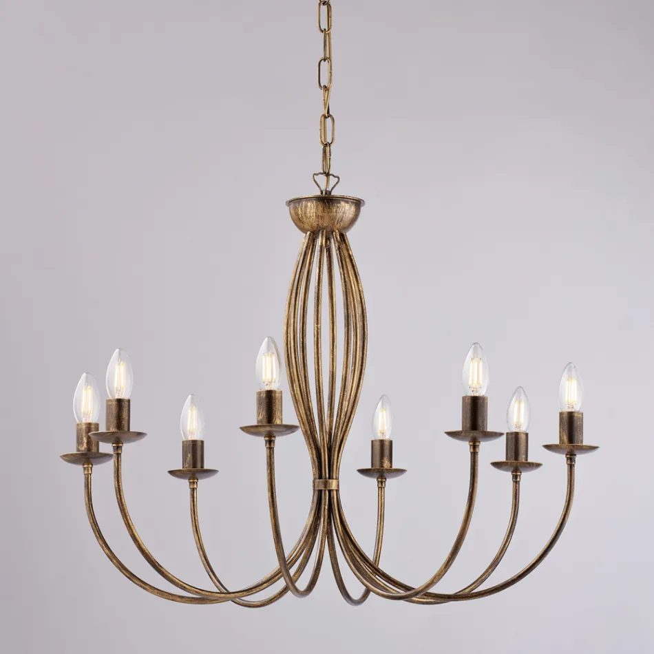 Lámpara de araña de metal blanco para iluminar espacios refinados – Roccia Viadurini