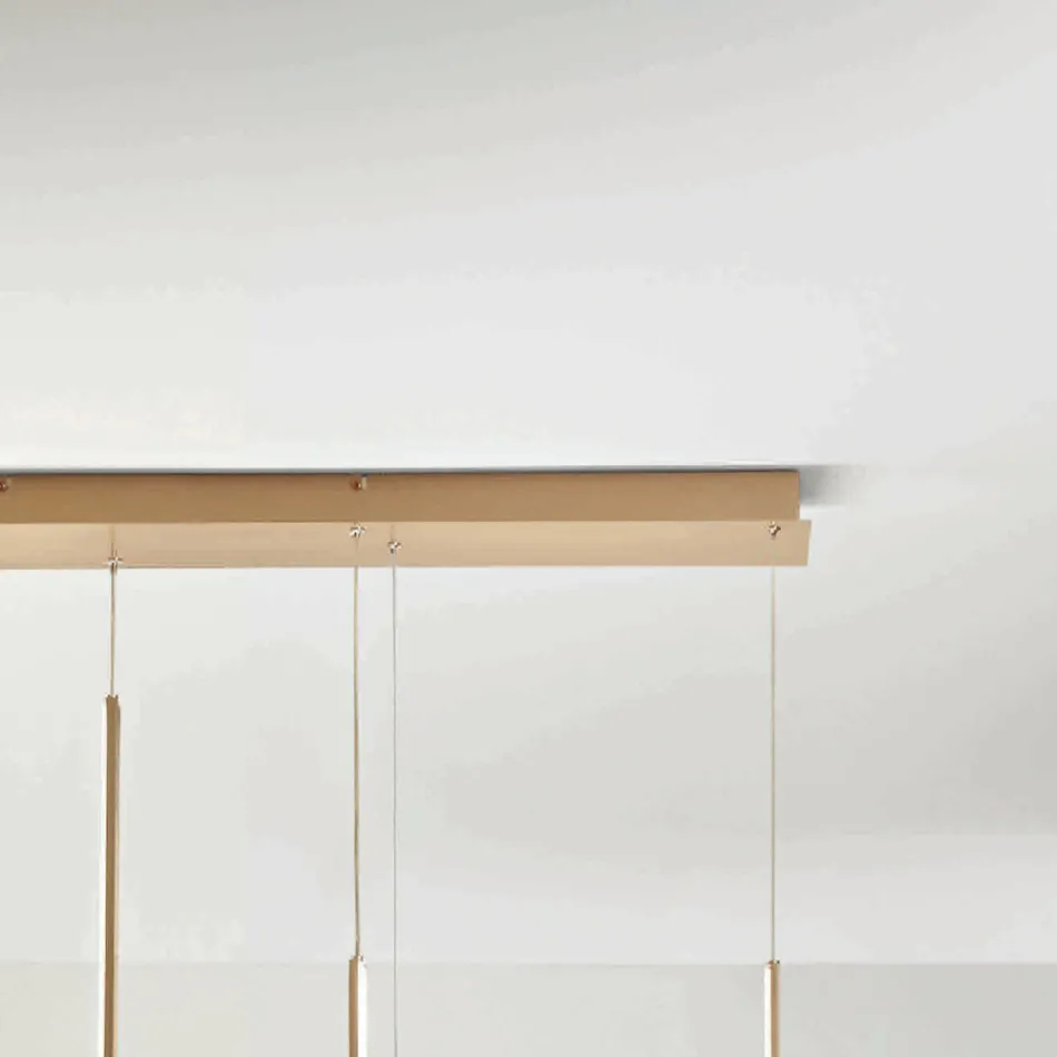 Lámpara de araña de metal con inserto extraíble en vidrio granulado - Catalpa Viadurini