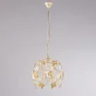 Lámpara de araña de metal con colgantes de cristal para interiores elegantes – Orchidea Viadurini