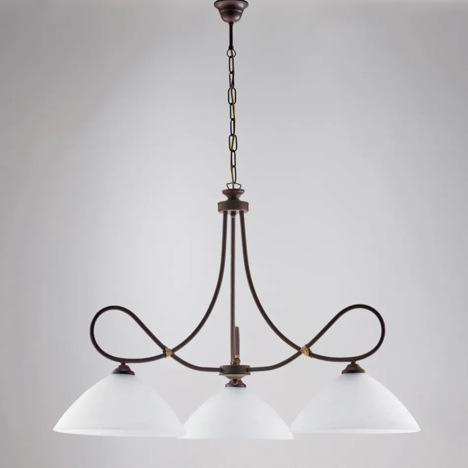 Una lámpara de araña de metal y cerámica blanca para realzar tu interior – Eclisse Viadurini