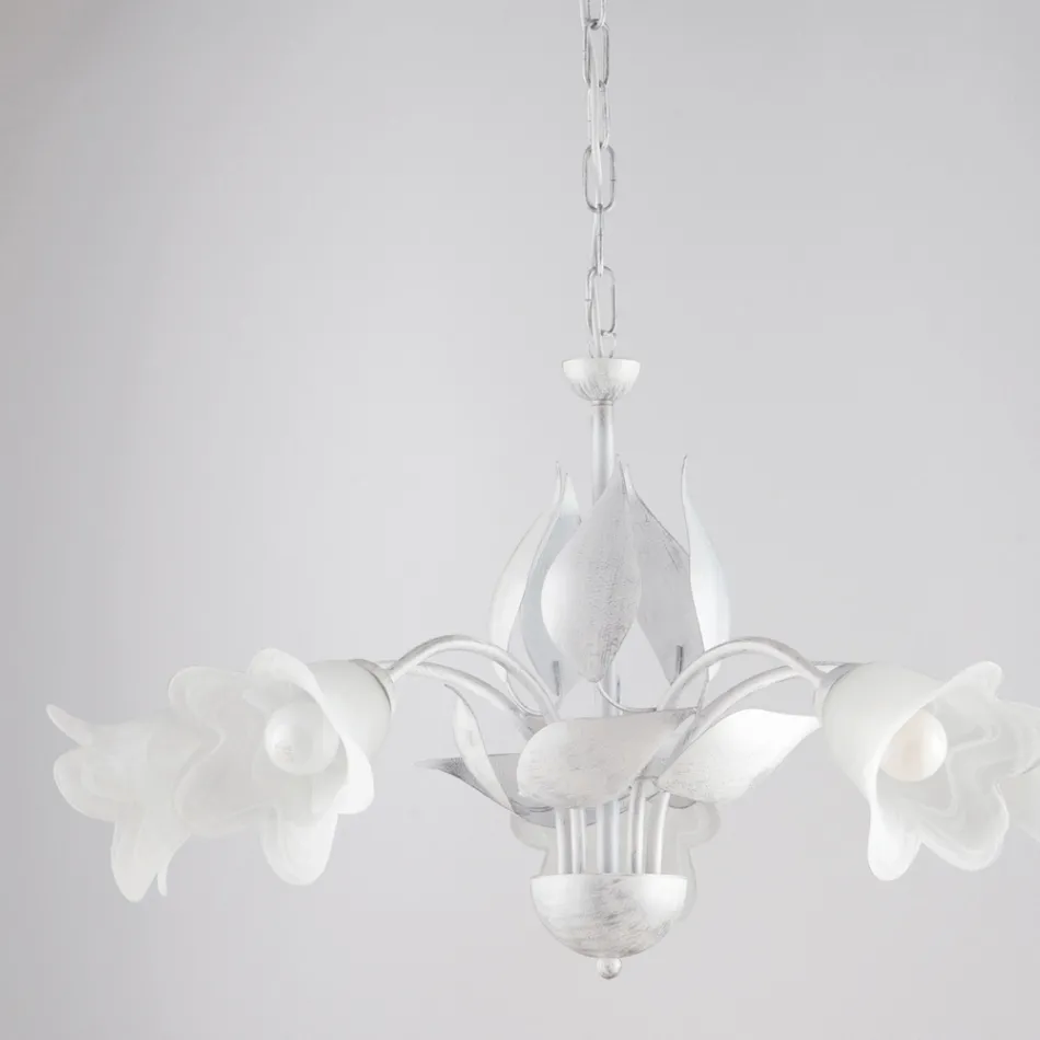 Lámpara de araña de metal y cristal para iluminar interiores refinados – Sirio Viadurini