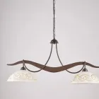 Lámpara de araña de metal y vidrio de dos luces para iluminación interior - Musca Viadurini