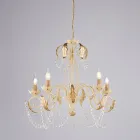 Lámpara de araña de metal para interiores luminosos y acogedores – Perla Viadurini