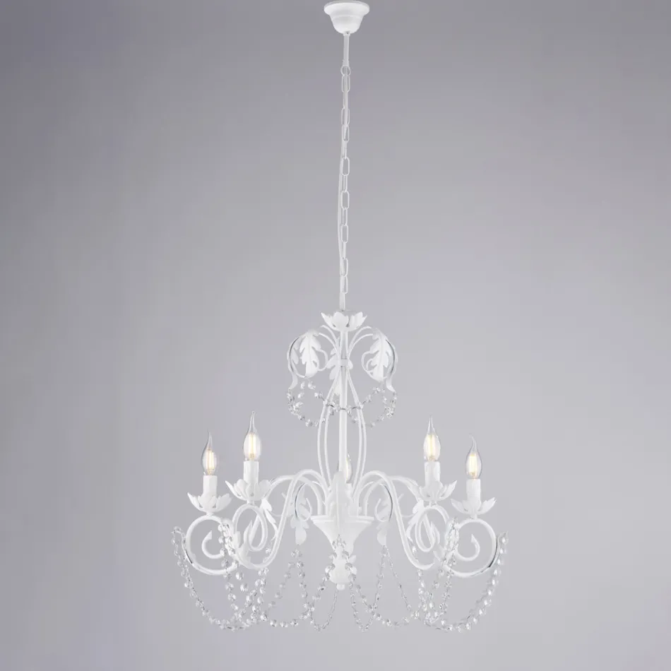 Lámpara de araña de metal para interiores luminosos y acogedores – Perla Viadurini