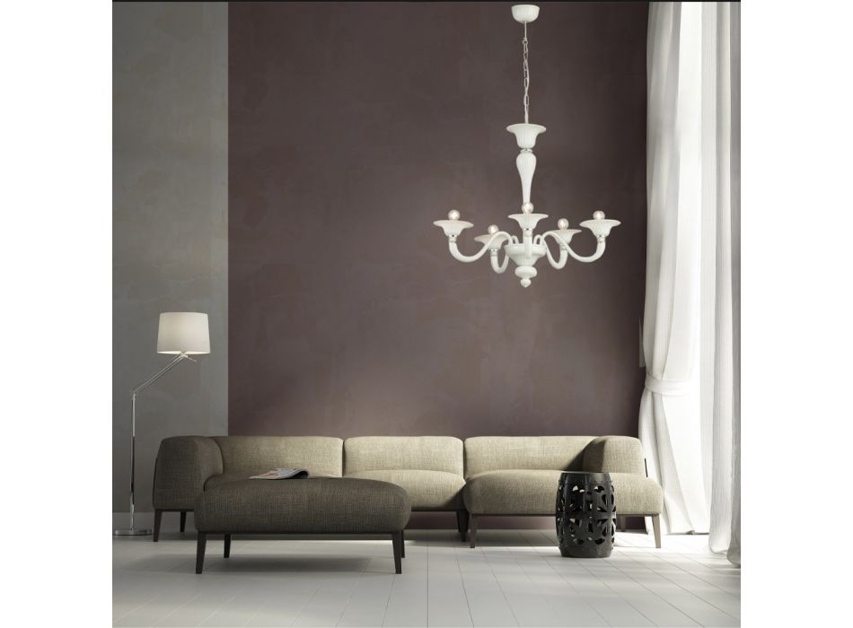 Lámpara de araña de vidrio veneciano soplado a mano de estilo clásico - Demetra Viadurini