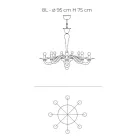 Lámpara de araña de vidrio veneciano soplado a mano de estilo clásico - Demetra Viadurini