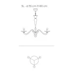 Lámpara de araña de vidrio veneciano soplado a mano de estilo clásico - Demetra Viadurini