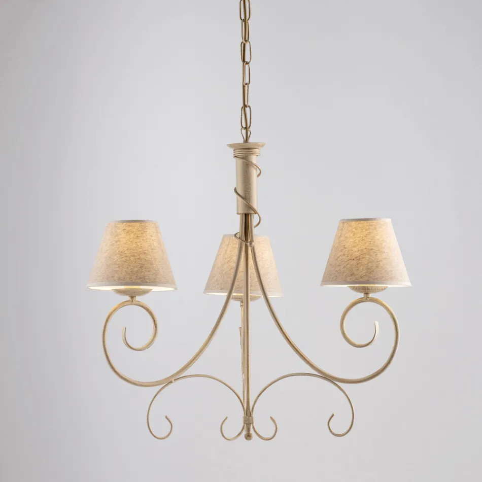 Lámpara de araña de dos luces de cristal y metal para espacios refinados – Draco Viadurini