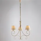 Lámpara de araña de dos luces de cristal y metal para espacios refinados – Draco Viadurini