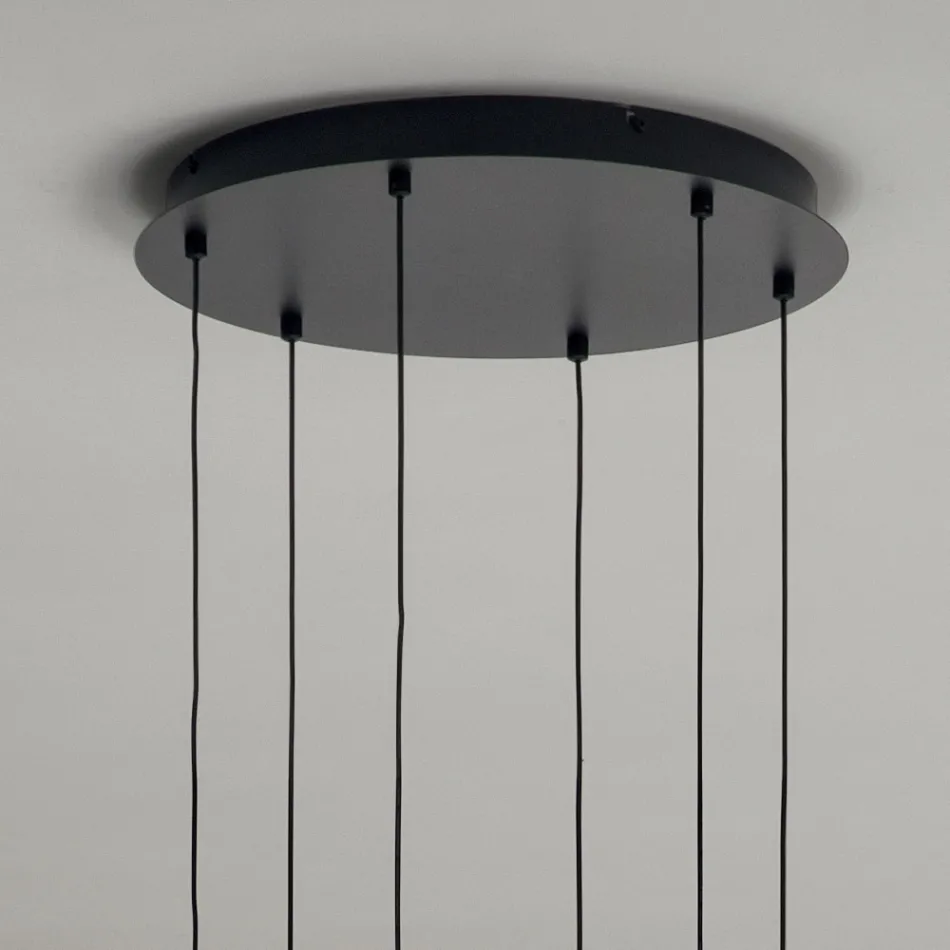 Lámpara de cristal soplado coloreada y con decoración de globos - Hada Viadurini