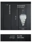 Lámpara de araña clásica de lujo en metal cromado y cristal tallado - Lambert Viadurini