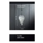 Lámpara de araña clásica de lujo en metal cromado y cristal tallado - Lambert Viadurini