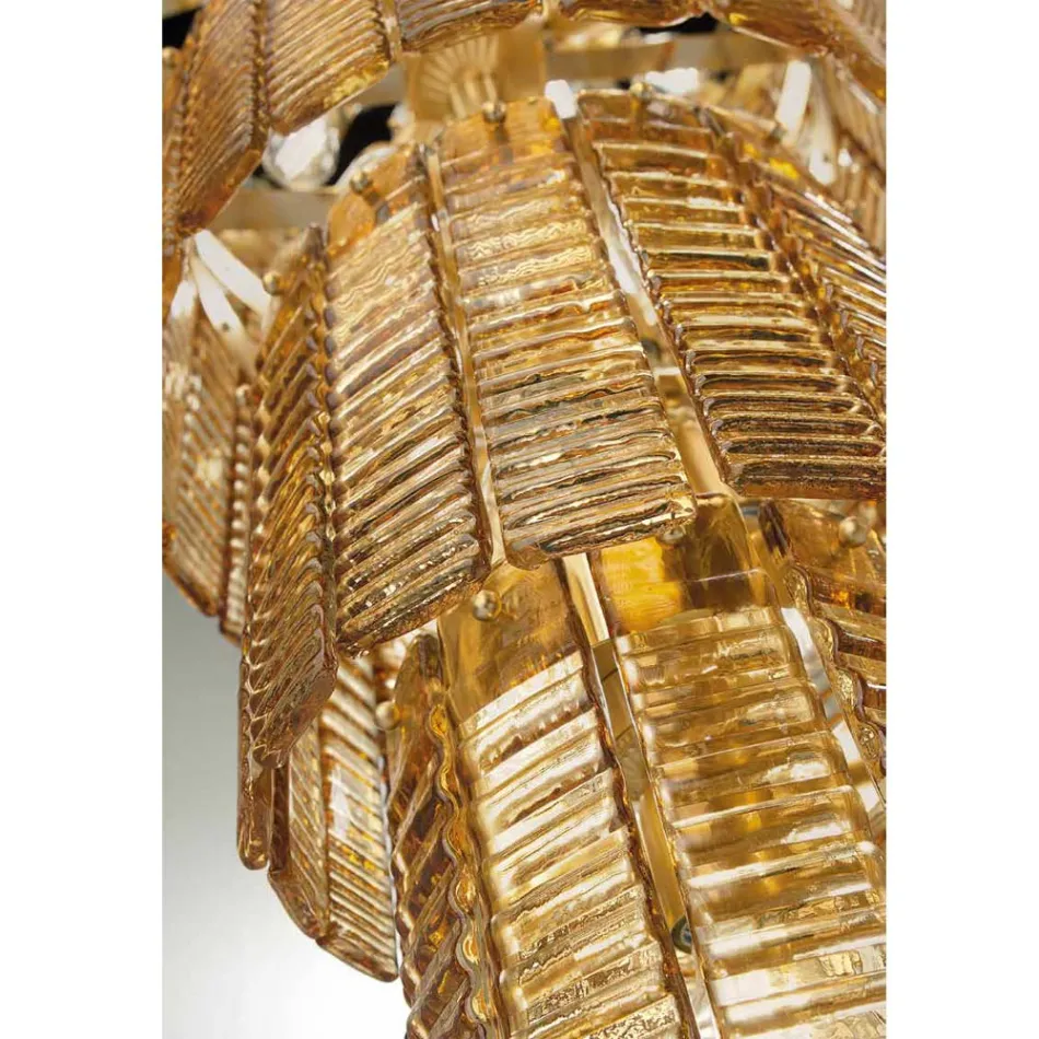 Candelabro moderno 12 luces en vidrio artesanal italiano de lujo - Valadier Viadurini