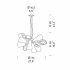 Lámpara de araña moderna con 12 luces de vidrio veneciano, Made in Italy - Diamonique Viadurini