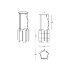Velis - Lámpara de araña moderna de cristal fusionado con un diseño elegante, fabricada en Italia. Viadurini